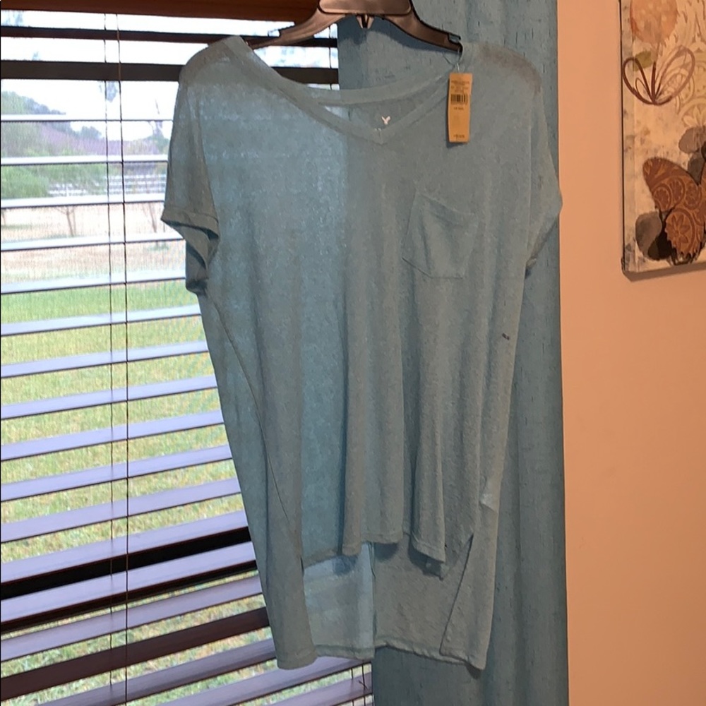 AEO blue blouse